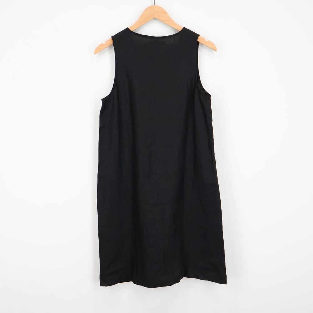 American Giant Women's Linen V Neck Sleeveless Dress Black Size Medium NWOT - Picture 5 of 6